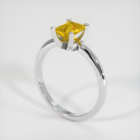 1.09 Ct. Yellow Sapphire Ring, 18K White Gold 2
