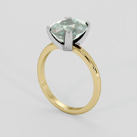 4.70 Ct. Bluish Green Sapphire Ring, 18K White & Yellow 2