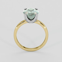 4.70 Ct. Bluish Green Sapphire Ring, 18K White & Yellow 3