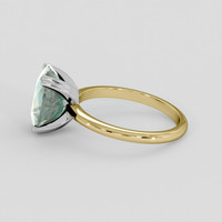 4.70 Ct. Bluish Green Sapphire Ring, 18K White & Yellow 4