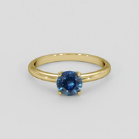 0.88 Ct. Greenish Blue Sapphire Ring, 10K Yellow Gold 1
