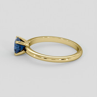 0.88 Ct. Greenish Blue Sapphire Ring, 10K Yellow Gold 4