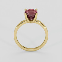 3.25 Ct. Purplish Red Zircon Ring, 10K Yellow Gold 3