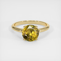 2.10 Ct. Yellowish Green Sphene (Titanite) Ring, 10K Yellow Gold 1