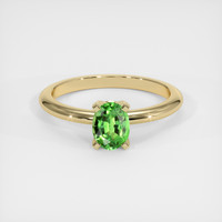 0.73 Ct. Yellowish Green Chrome Tourmaline Ring, 10K Yellow Gold 1