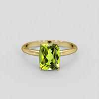 2.28 Ct. Green (Lime Green) Peridot Ring, 10K Yellow Gold 1