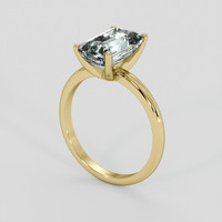3.14 Ct. Blue Aquamarine Ring, 10K Yellow Gold 2