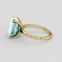 3.74 Ct. Bluish Green Aquamarine Ring, 10K Yellow Gold 4