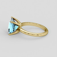 3.80 Ct. Blue Aquamarine Ring, 10K Yellow Gold 4