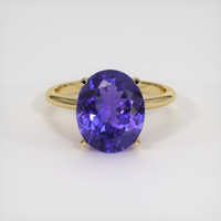 4.42 Ct. Violet Tanzanite Ring, 10K Yellow Gold 1
