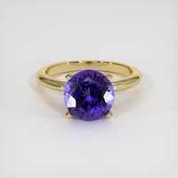3.51 Ct. Violetish Blue Tanzanite Ring, 10K Yellow Gold 1