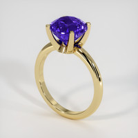3.51 Ct. Violetish Blue Tanzanite Ring, 10K Yellow Gold 2