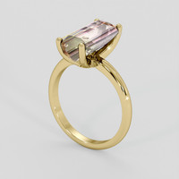3.87 Ct. Bi Color Tourmaline Ring, 10K Yellow Gold 2