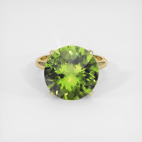8.62 Ct. Green (Lime Green) Peridot Ring, 10K Yellow Gold 1