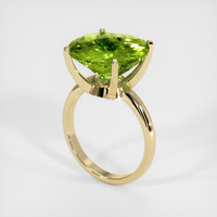 8.62 Ct. Green (Lime Green) Peridot Ring, 10K Yellow Gold 2