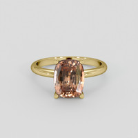 3.92 Ct. Brown Zircon Ring, 10K Yellow Gold 1