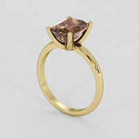 3.92 Ct. Brown Zircon Ring, 10K Yellow Gold 2