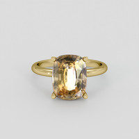 5.80 Ct. Yellowish Brown Zircon Ring, 10K Yellow Gold 1