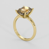 5.80 Ct. Yellowish Brown Zircon Ring, 10K Yellow Gold 2