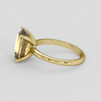 5.80 Ct. Yellowish Brown Zircon Ring, 10K Yellow Gold 4