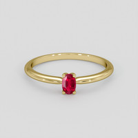 0.51 Ct. Ruby Ring, 10K Yellow Gold 1
