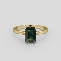 2.07 Ct. Bluish Green Sapphire Ring, 10K Yellow Gold 1
