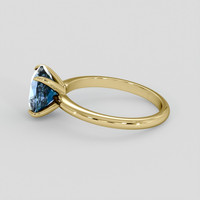 2.35 Ct. Greenish Blue Sapphire Ring, 10K Yellow Gold 4