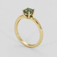 1.11 Ct. Green Sapphire Ring, 10K Yellow Gold 2