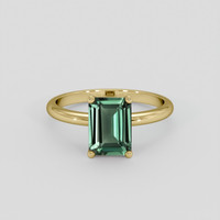 1.58 Ct. Bluish Green Sapphire Ring, 10K Yellow Gold 1