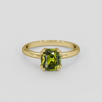 1.98 Ct. Yellowish Green Sapphire Ring, 10K Yellow Gold 1