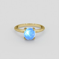 4.14 Ct. Blue Sapphire Ring, 10K Yellow Gold 1