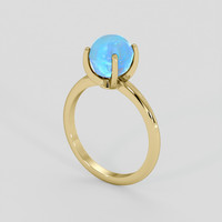 4.14 Ct. Blue Sapphire Ring, 10K Yellow Gold 2
