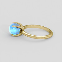 4.14 Ct. Blue Sapphire Ring, 10K Yellow Gold 4