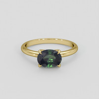 1.66 Ct. Green Sapphire Ring, 10K Yellow Gold 1