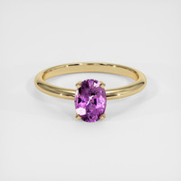 1.08 Ct. Pinkish Purple Sapphire Ring, 10K Yellow Gold 1