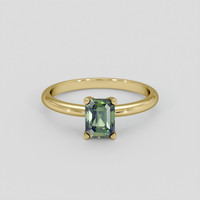 1.13 Ct. Green Sapphire Ring, 10K Yellow Gold 1