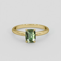 1.01 Ct. Green Sapphire Ring, 10K Yellow Gold 1