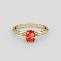 0.96 Ct. Padparadscha Sapphire Ring, 10K Yellow Gold 1
