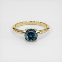 1.59 Ct. Greenish Blue Sapphire Ring, 10K Yellow Gold 1