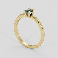 0.46 Ct. Green Sapphire Ring, 10K Yellow Gold 2