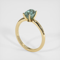 2.29 Ct. Bluish Green Sapphire Ring, 10K Yellow Gold 2