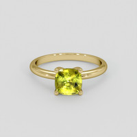 1.38 Ct. Yellowish Green Sapphire Ring, 10K Yellow Gold 1