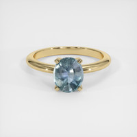 1.48 Ct. Greenish Blue Sapphire Ring, 10K Yellow Gold 1