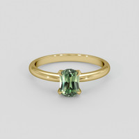 1.37 Ct. Green Sapphire Ring, 10K Yellow Gold 1
