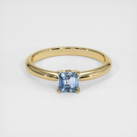 0.48 Ct. Greenish Blue Sapphire Ring, 14K Yellow Gold 1