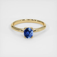 0.61 Ct. Blue Sapphire Ring, 14K Yellow Gold 1