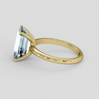 3.29 Ct. Blue Aquamarine Ring, 14K Yellow Gold 4