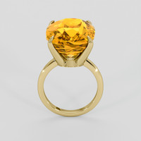 16.32 Ct. Yellowish Orange Citrine Ring, 14K Yellow Gold 3