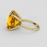 16.32 Ct. Yellowish Orange Citrine Ring, 14K Yellow Gold 4