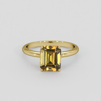 3.01 Ct. Yellowish Brown Zircon Ring, 14K Yellow Gold 1